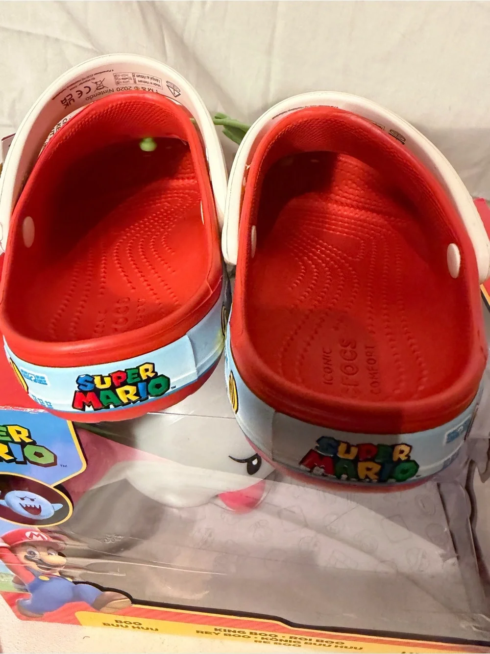 New Crocs Mario Light Up 12c and Nintendo King Boo and Luigi Toy Set